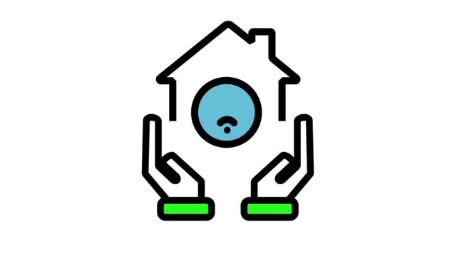 Home Property Protection and Insurance animated icons. Motion animated icons suitable for web, business, industry, and entertainment.
