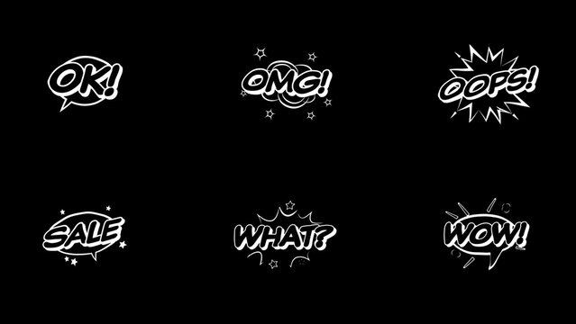 Animated Stickers Comic Bubbles