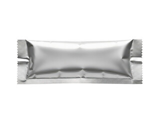 Silver foil packaging isolated on transparent background