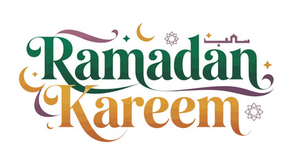 Ramadan Kareem: A festive and vibrant graphic design, radiating a celebratory message with stylish typography and ornamental elements.