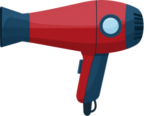 Angled Hair Dryer Symbol with Two-Tone Color Scheme, Flat Icon Illustration, Isolated
