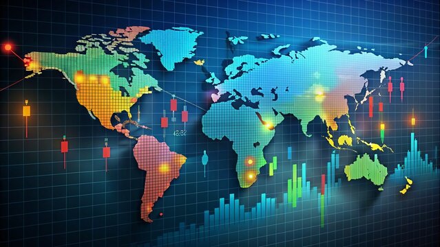 Global Stock Market Indices World Map:  Visualizing International Financial Performance