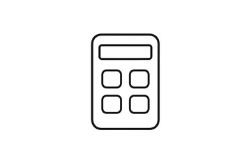 Black line drawing icon of a simple calculator device interface on white background.