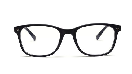 Black framed eyeglasses isolated on a white background