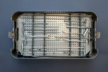 close up of lots of parts for transplantation of the joints of the leg