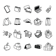 Year-End Sale Doodle Illustration Elements