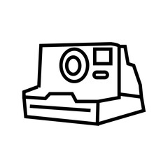 retro photo camera outline icon vector
