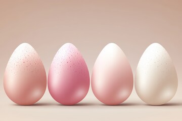 Aesthetic Collection of Colorful Pastel Easter Egg Icons in Gradient Shades on Bright Background