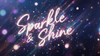 Sparkle and Shine Text Overlay on Bokeh Background.