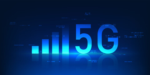 5G Technology Signal Wave Background, High Speed Data Transmission, Wireless Network Connectivity, Digital Communication System, Next Generation Mobile Network, Fast Internet,Future Technology Concept
