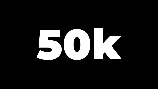 abstract 100K text animation. 100k Followers Celebration 3d text animation on transparent background.