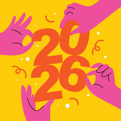Creative New Year 2026 typography vector design