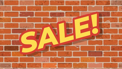 Obraz premium A sale sign attached to a brick wall