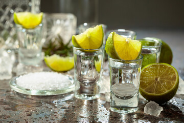 Tequila with lime, sea salt, and crushed ice.