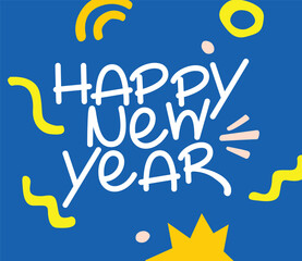 Festive holiday celebration new year 2026 flat art.