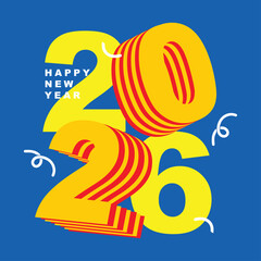 Flat design new year party 2026 illustration