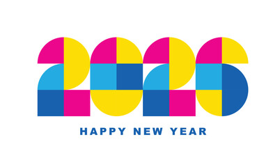 Holiday celebration flat art new year 2026