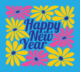Simple flat style happy new year 2026 illustration