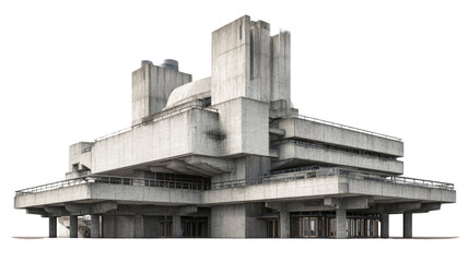 An old industrial factory building stands as a historic urban structure under a blue sky amidst modern city office towers and skyscraper architecture