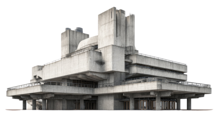 An old industrial factory building stands as a historic urban structure under a blue sky amidst modern city office towers and skyscraper architecture