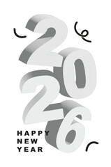 Stylish festive happy new year 2026 flat art