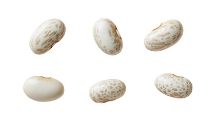 Six spotted lima beans viewed from varying angles