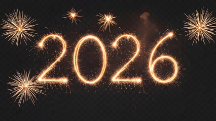 Happy new year 2026 celebration with fireworks