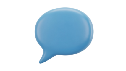 Light blue speech bubble PNG isolated on transparent background, communication and social media concept for graphic design