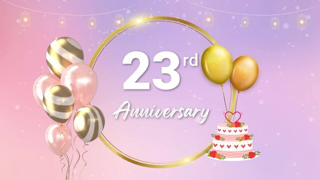Luxury Milestone Anniversary Celebration Template for 23 Years with Soft Lights