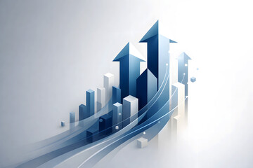 Growth and Innovation Concept 2026 with Upward Arrows and Modern Buildings