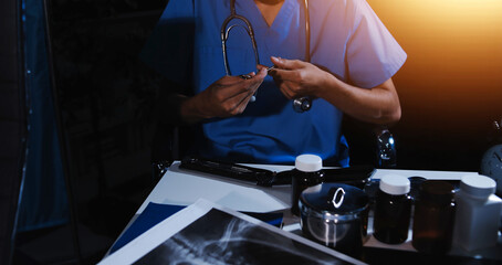 Doctors are meeting at the hospital to discuss treatment options and share experiences with colleagues.