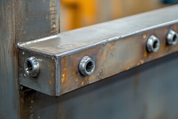 Welding process of steel components in manufacturing facility industrial photography close-up view metalwork art