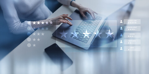 User Feedback and Digital Rating System Interface.