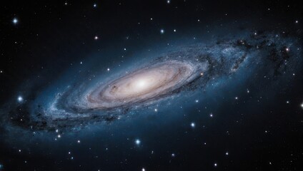 Stunning Spiral Galaxy in Deep Space with Swirling Arms and Bright Stars.