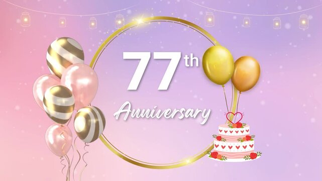 Classic Milestone Anniversary Celebration Template for 77 Years with Soft Lights
