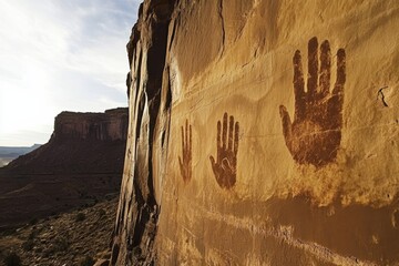 Ancient handprints reveal cultural heritage monument valley artifacts desert landscape ground level indigenous history