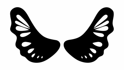 Fototapeta premium Stunning black butterfly wings on white background