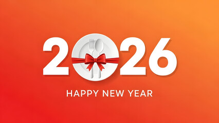 Celebrating the arrival of 2026 with a festive Happy New Year message on a vibrant red background