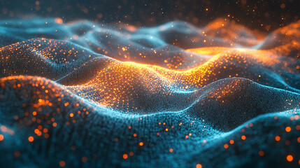 3D rendering of big data and AI neural networks visualizing complex information flow, machine learning, and futuristic technology for data analysis, cyberspace, and innovation concepts.