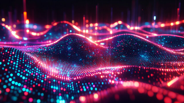 3D rendering of big data and AI neural networks visualizing complex information flow, machine learning, and futuristic technology for data analysis, cyberspace, and innovation concepts. - Powered by Adobe