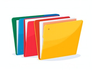 Colorful file folders organizing documents and archive data