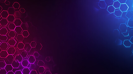 Abstract background with hexagon shapes in vibrant purple and blue hues, perfect for modern designs and digital art.