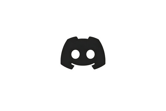 Discord icon logo vector black game controller character silhouette on white background for gaming community social platform and digital chat application interface