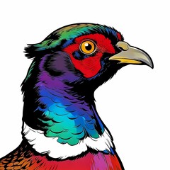 male common pheasant phasianus colchicus wild illustration