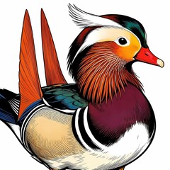 mandarin duck illustration