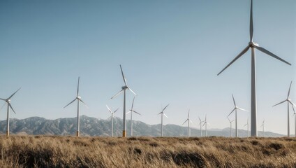 Wind Turbines Harnessing Renewable Energy in a Vast Landscape.