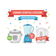 A crazy sale promotion for cooking essentials with big discounts and exciting offers.