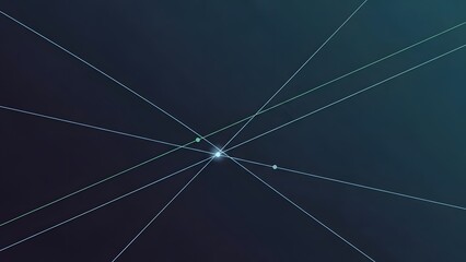Abstract geometric lines converging on a central point in a dark gradient background creating a futuristic and interconnected visual.