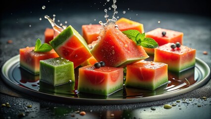 Juicy Watermelon & Melon Milk Bath: Low Light Summer Still Life