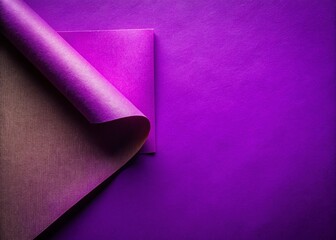 Kraft Paper Texture Silhouette Purple Background - Curled Corner Design